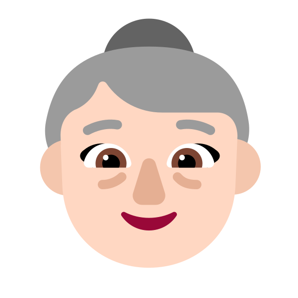 Old Woman Flat Light Vector