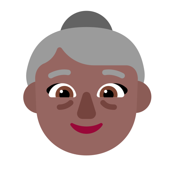 Old Woman Flat Medium Dark Vector