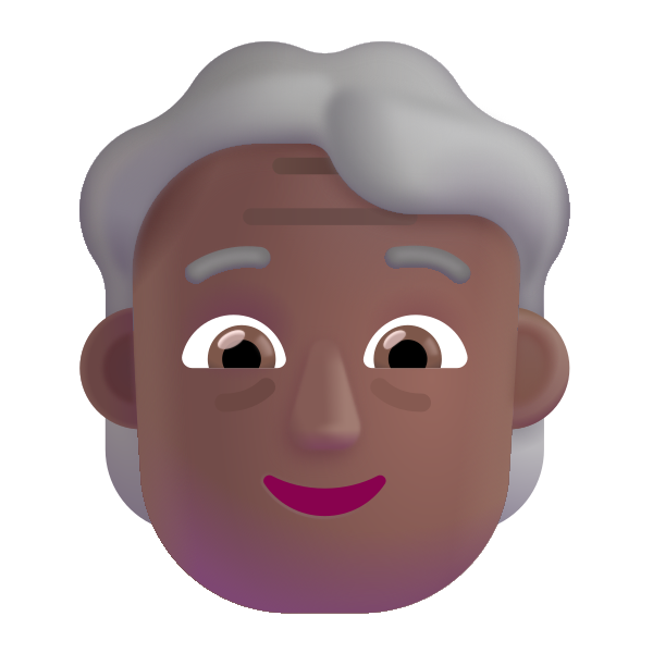 Older Person Color Medium Dark Vector