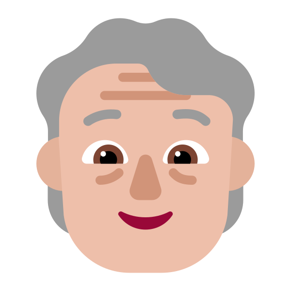 Older Person Flat Medium Light Vector