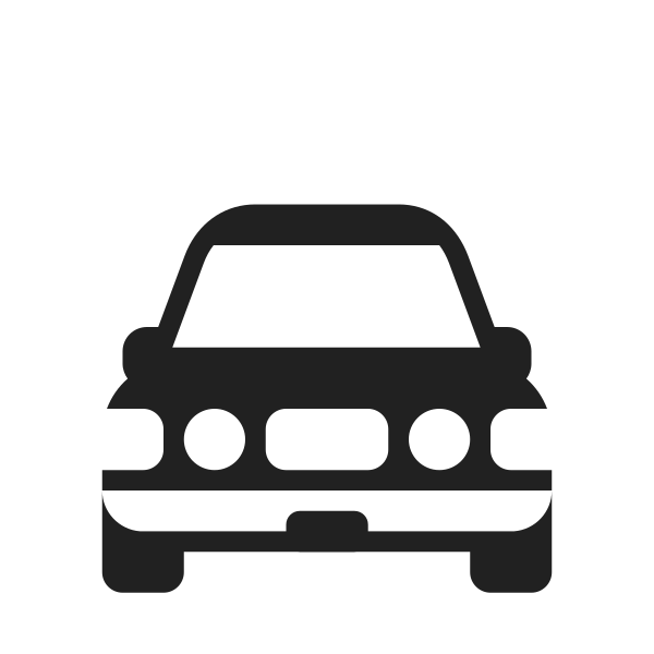 Oncoming Automobile High Contrast Vector
