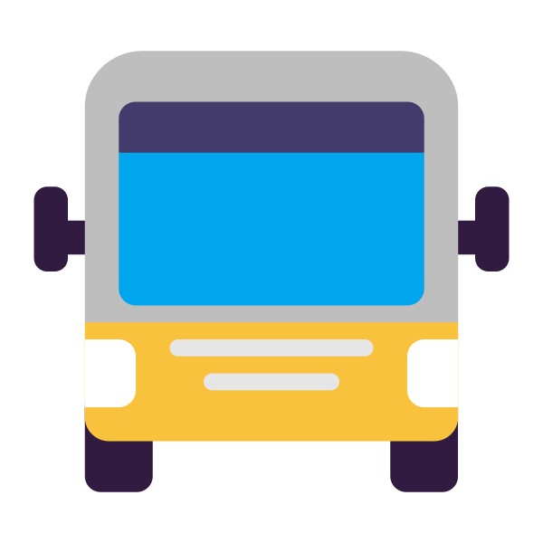 Oncoming Bus Flat Vector