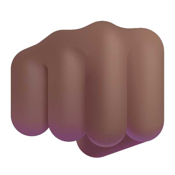 Oncoming Fist Color Medium Dark Vector