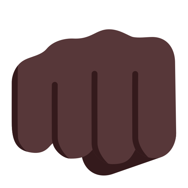 Oncoming Fist Flat Dark Vector