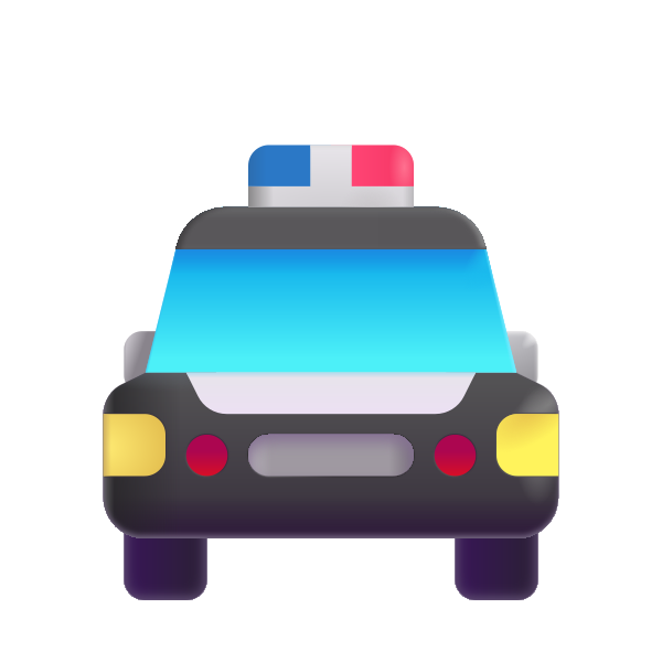 Oncoming Police Car Color