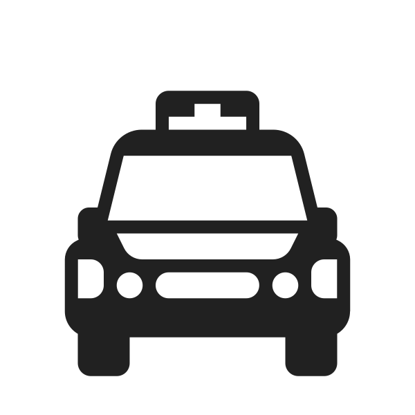 Oncoming Police Car High Contrast Vector