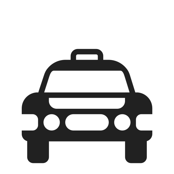 Oncoming Taxi High Contrast Vector
