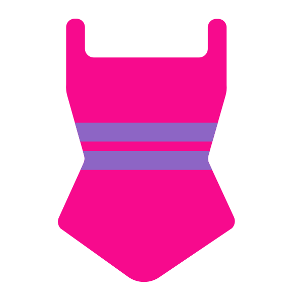 One Piece Swimsuit Flat Vector