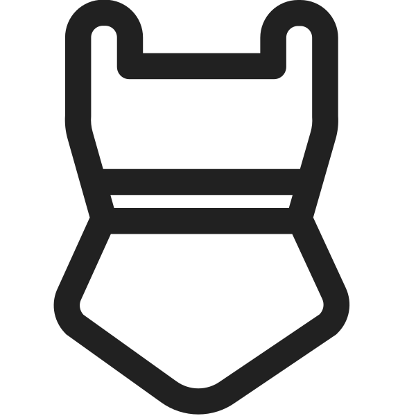 One Piece Swimsuit High Contrast Vector