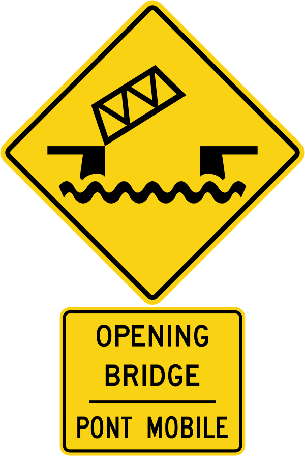 Ontario Road Sign Wa 30 + Wa 30t (B)