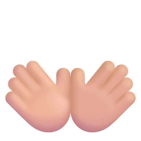 Open Hands Color Medium Light Vector