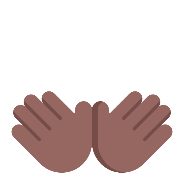 Open Hands Flat Medium Dark Vector