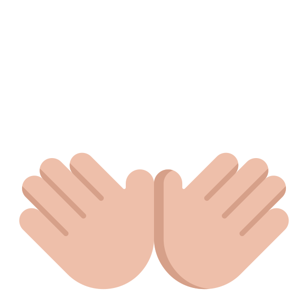 Open Hands Flat Medium Light Vector