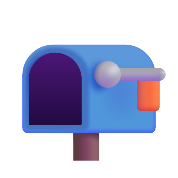 Open Mailbox With Lowered Flag Color Vector