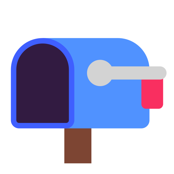 Open Mailbox With Lowered Flag Flat Vector