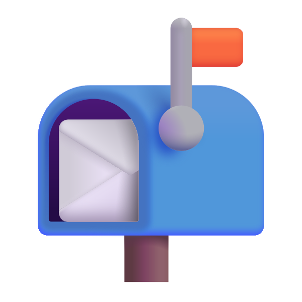 Open Mailbox With Raised Flag Color Vector