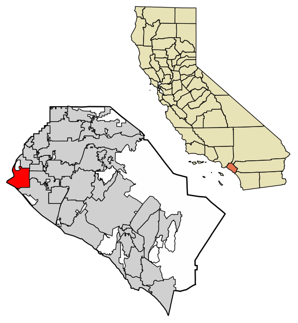 Orange County California Incorporated And Unincorporated Areas Seal Beach Highlighted 0670686