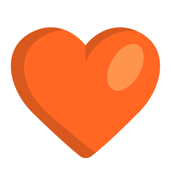 Orange Heart Flat