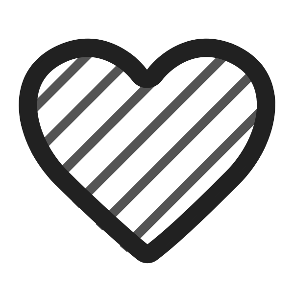Orange Heart High Contrast