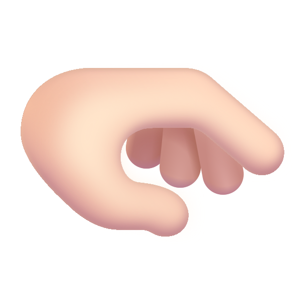 Palm Down Hand Color Light Vector