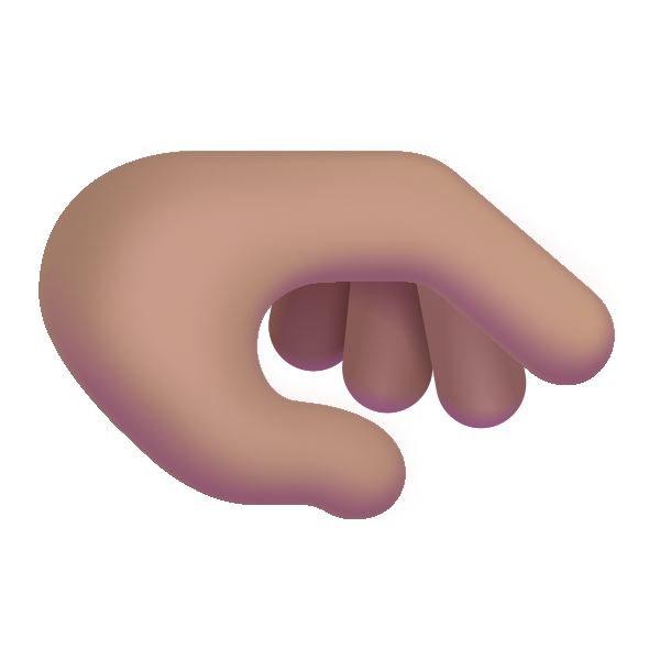 Palm Down Hand Color Medium