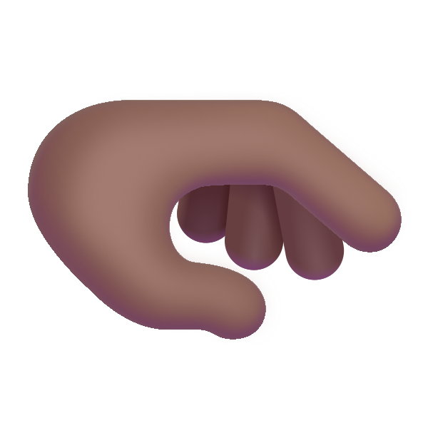 Palm Down Hand Color Medium Dark Vector