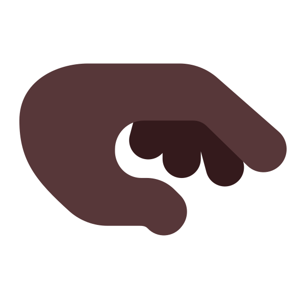 Palm Down Hand Flat Dark Vector