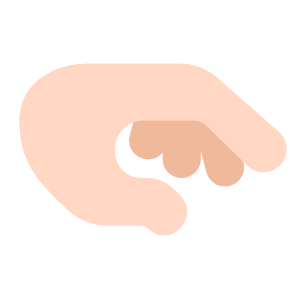 Palm Down Hand Flat Light Vector