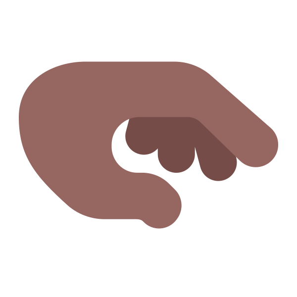 Palm Down Hand Flat Medium Dark