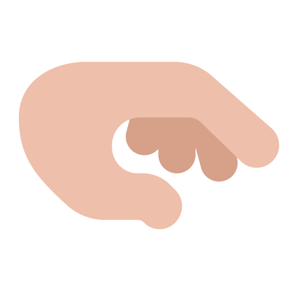 Palm Down Hand Flat Medium Light
