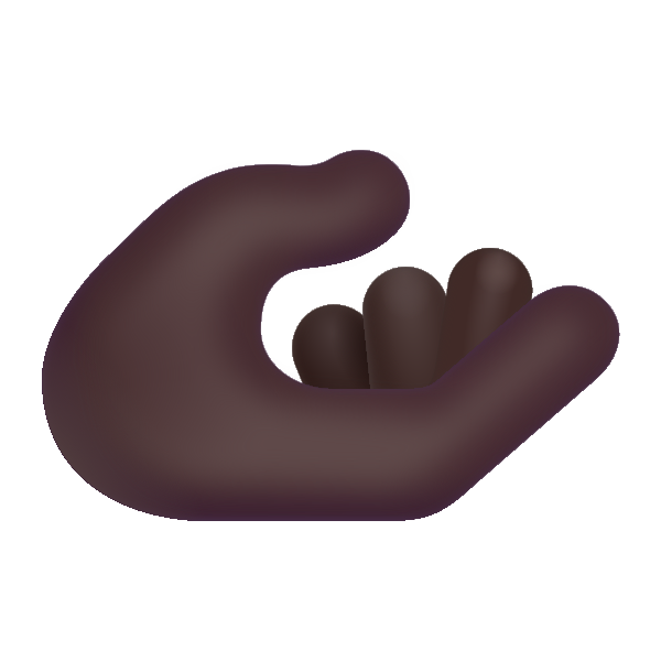 Palm Up Hand Color Dark Vector