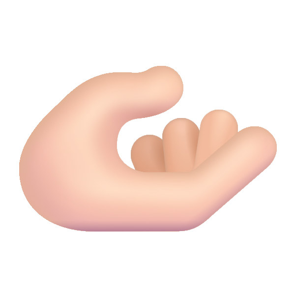 Palm Up Hand Color Light Vector