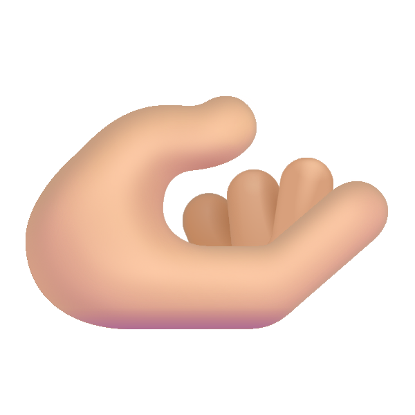 Palm Up Hand Color Medium Light Vector