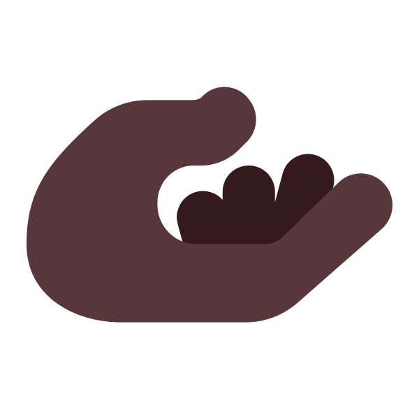 Palm Up Hand Flat Dark