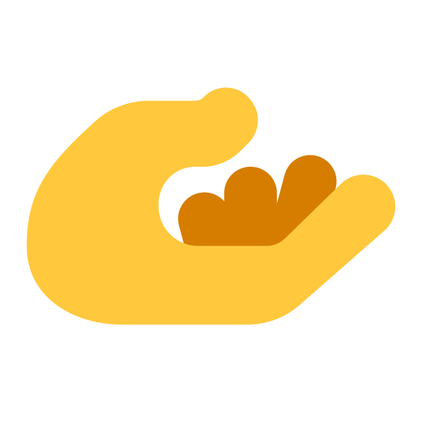 Palm Up Hand Flat Default Vector