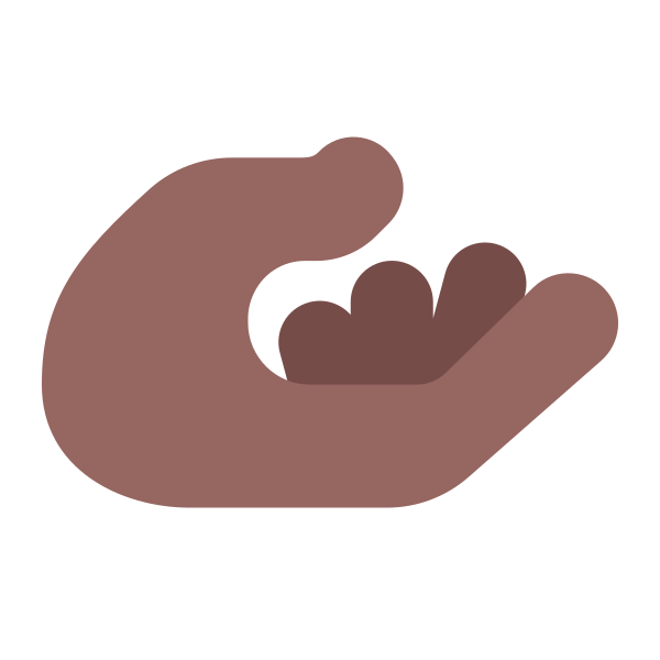 Palm Up Hand Flat Medium Dark