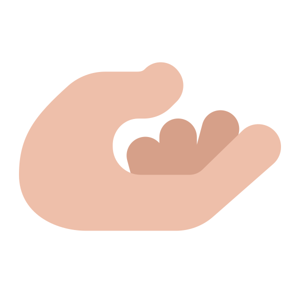 Palm Up Hand Flat Medium Light Vector