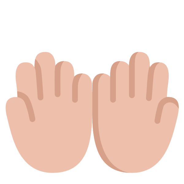 Palms Up Together Flat Medium Light Vector