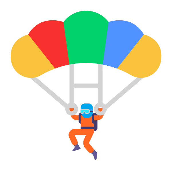 Parachute Flat Vector