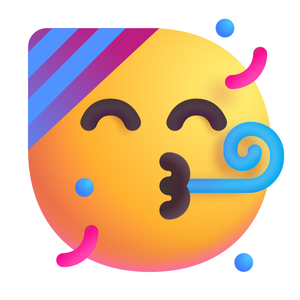 Partying Face Color Vector