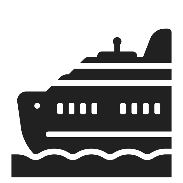 Passenger Ship High Contrast Vector