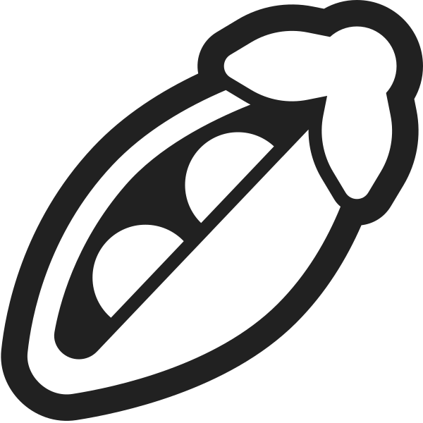 Pea Pod High Contrast Vector
