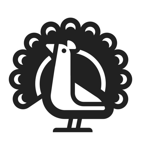 Peacock High Contrast Vector