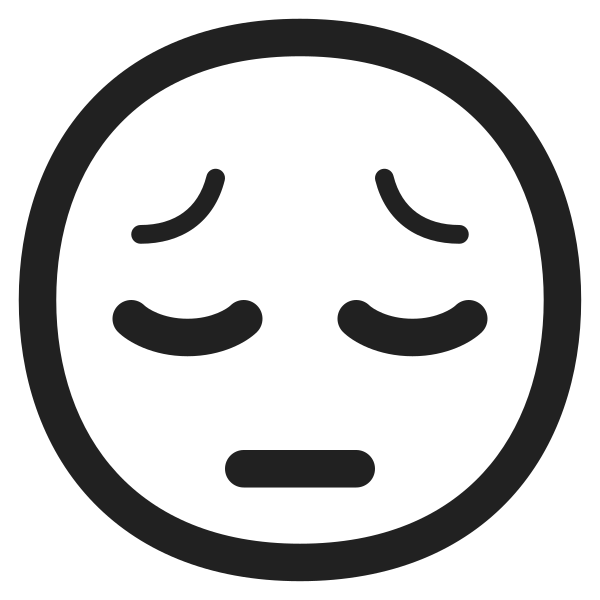 Pensive Face High Contrast Vector