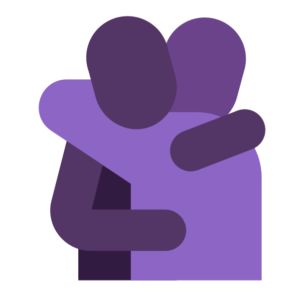 People Hugging Flat Vector