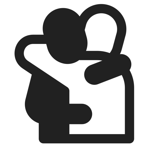People Hugging High Contrast Vector