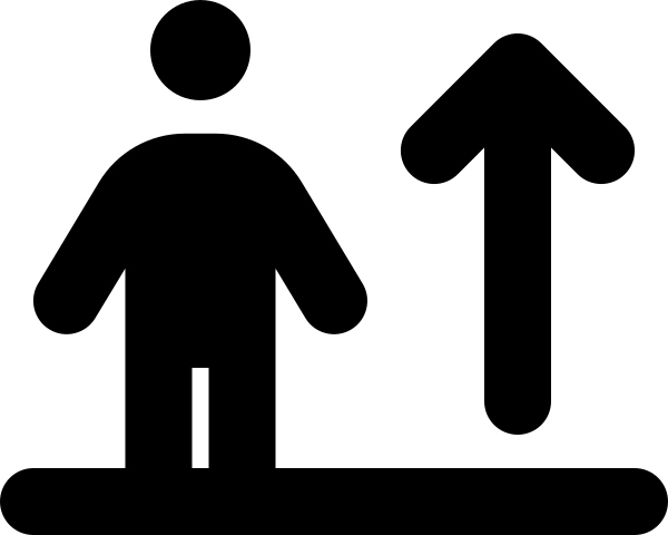 Person Arrow Up From Line