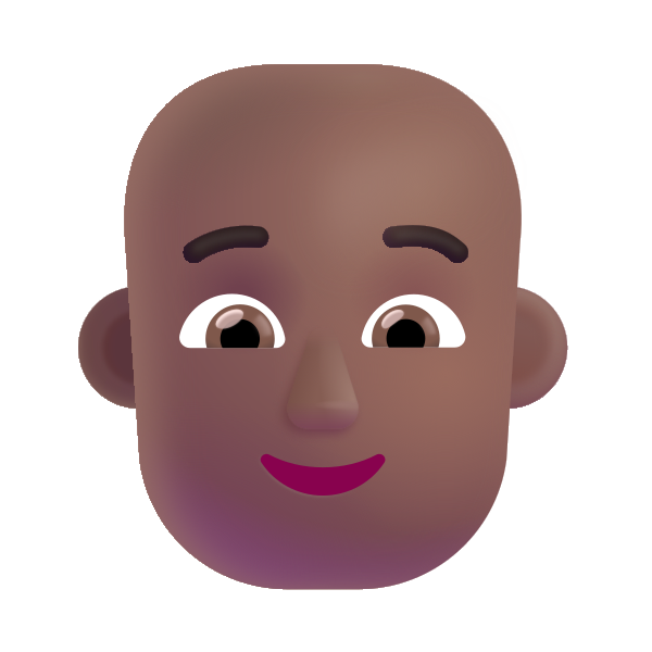 Person Bald Color Medium Dark Vector