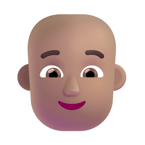 Person Bald Color Medium Vector