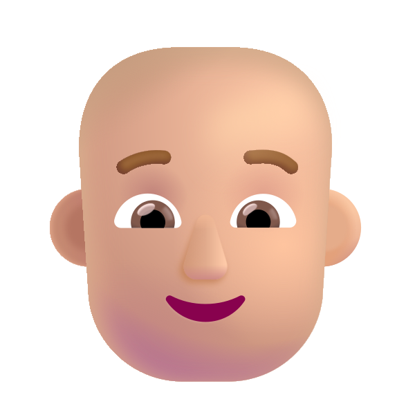 Person Bald Color Medium Light Vector